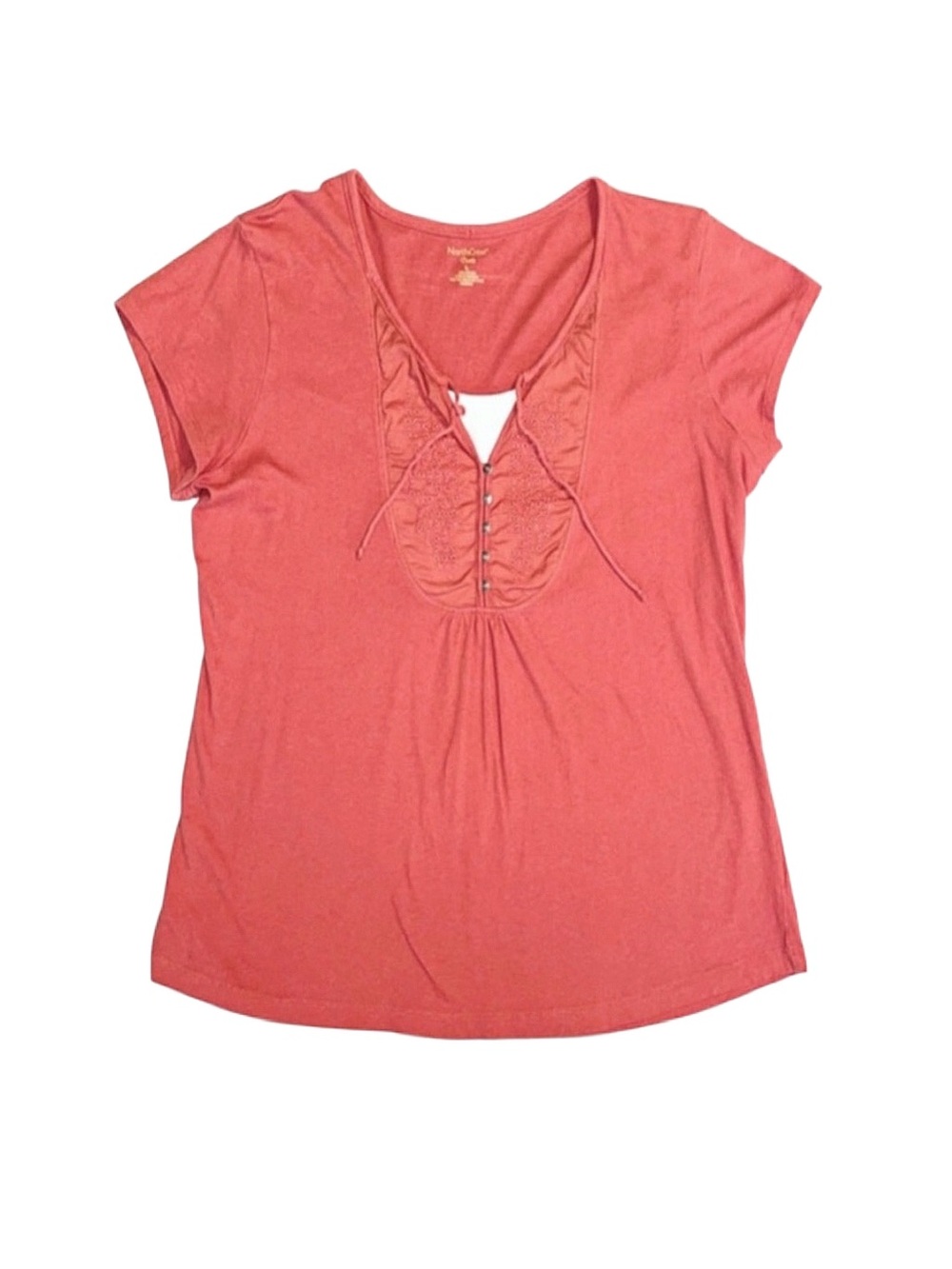 NORTHCREST DUETS Women's Orange Short Sleeve Top